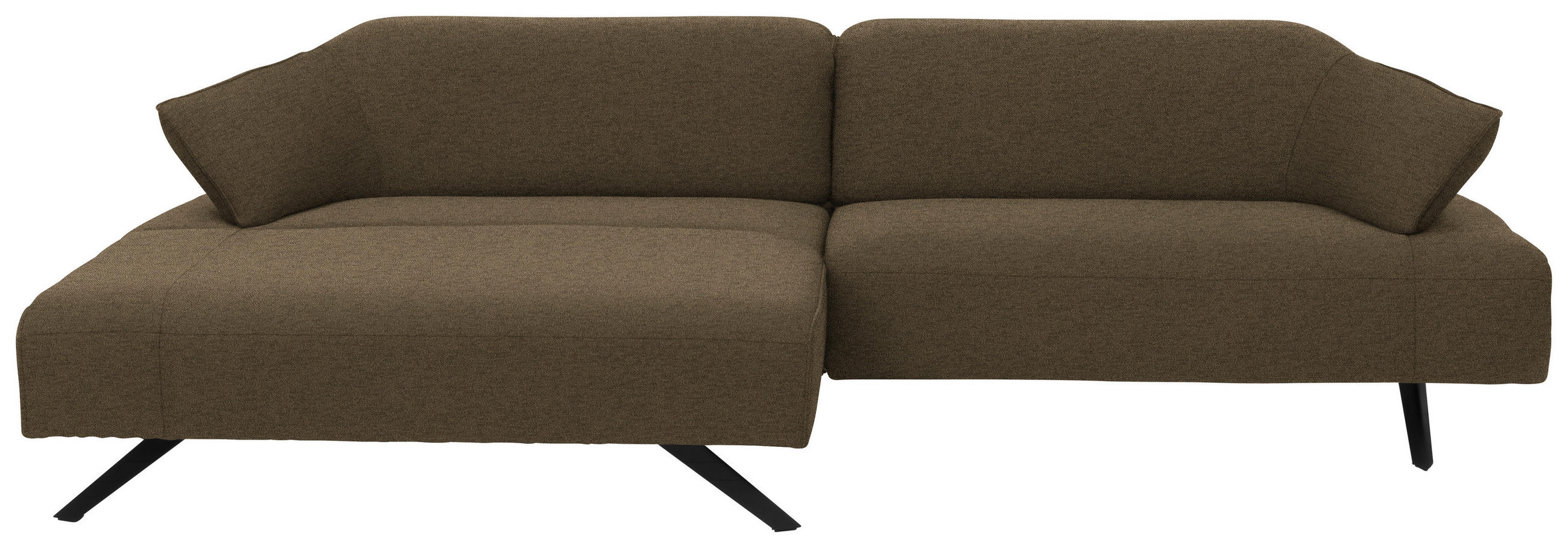 ECKSOFA in Struktur Hellbraun  - Hellbraun/Anthrazit, Design, Textil/Metall (165/276cm) - Himolla