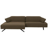 ECKSOFA in Struktur Hellbraun  - Hellbraun/Anthrazit, Design, Textil/Metall (165/276cm) - Himolla