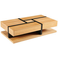COUCHTISCH Eiche furniert 120/30/65 cm rechteckig Schwarz, Eichefarben  - Eichefarben/Schwarz, Design, Holz/Holzwerkstoff (120/30/65cm) - Livetastic