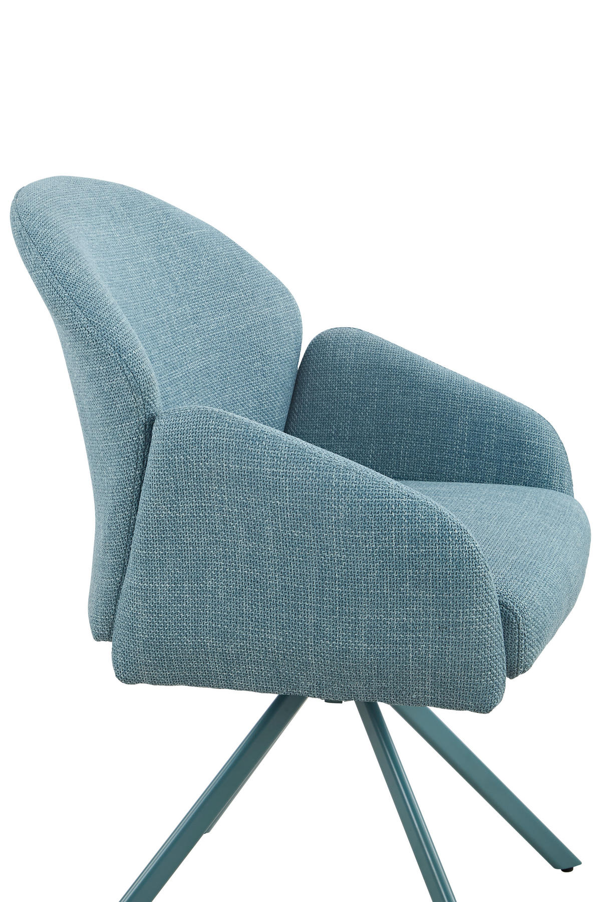 ARMLEHNSTUHL-SET 2 Stück  in Stahl Webstoff  - Petrol, MODERN, Textil/Metall (56,5/84/61cm) - MID.YOU