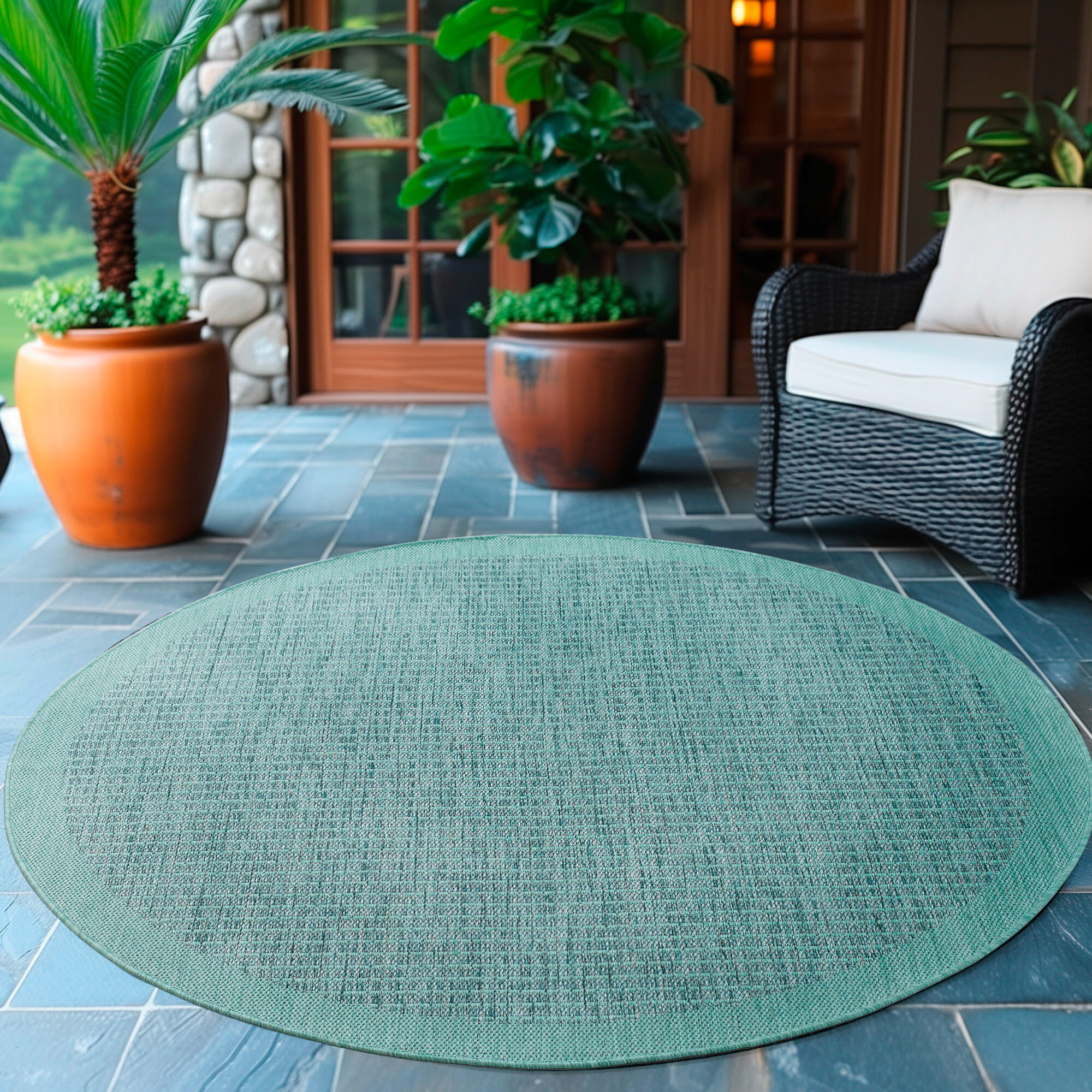 OUTDOORTEPPICH 200 cm GIZA Blau  - Blau, Basics, Textil (200cm) - Novel