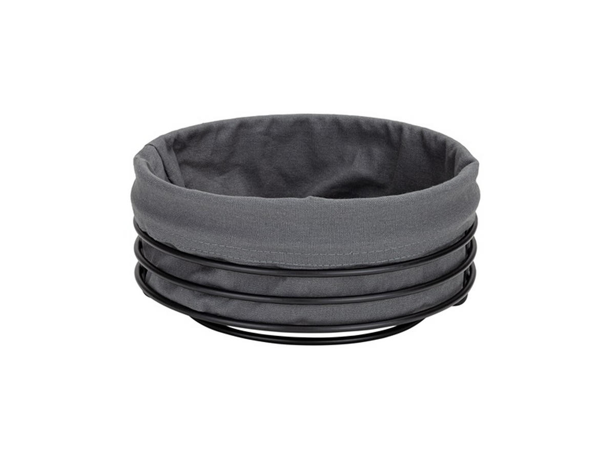 BROTKORB - Anthrazit/Schwarz, Design, Textil/Metall (23,5/10,7cm) - Justinus