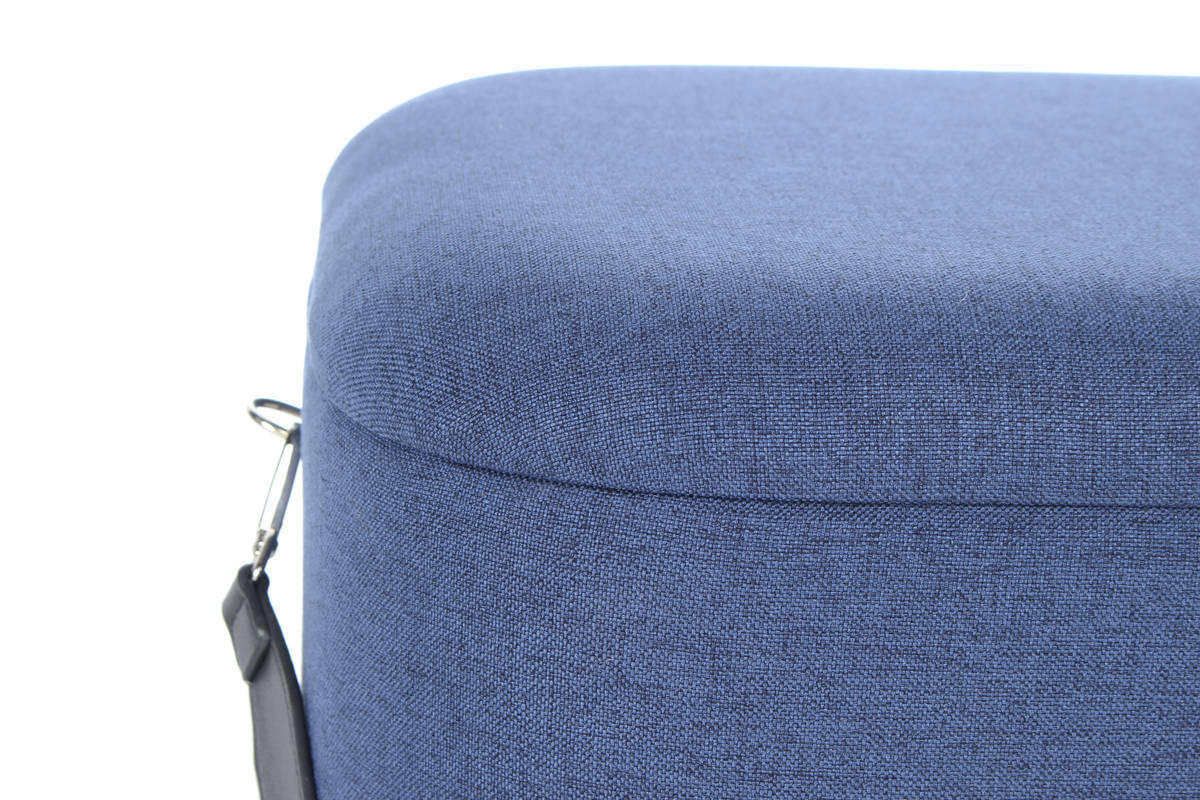 HOCKERSET in Blau, Schwarz  - Blau/Schwarz, Basics, Kunststoff/Textil (35,5/44/35,5cm) - Kayoom