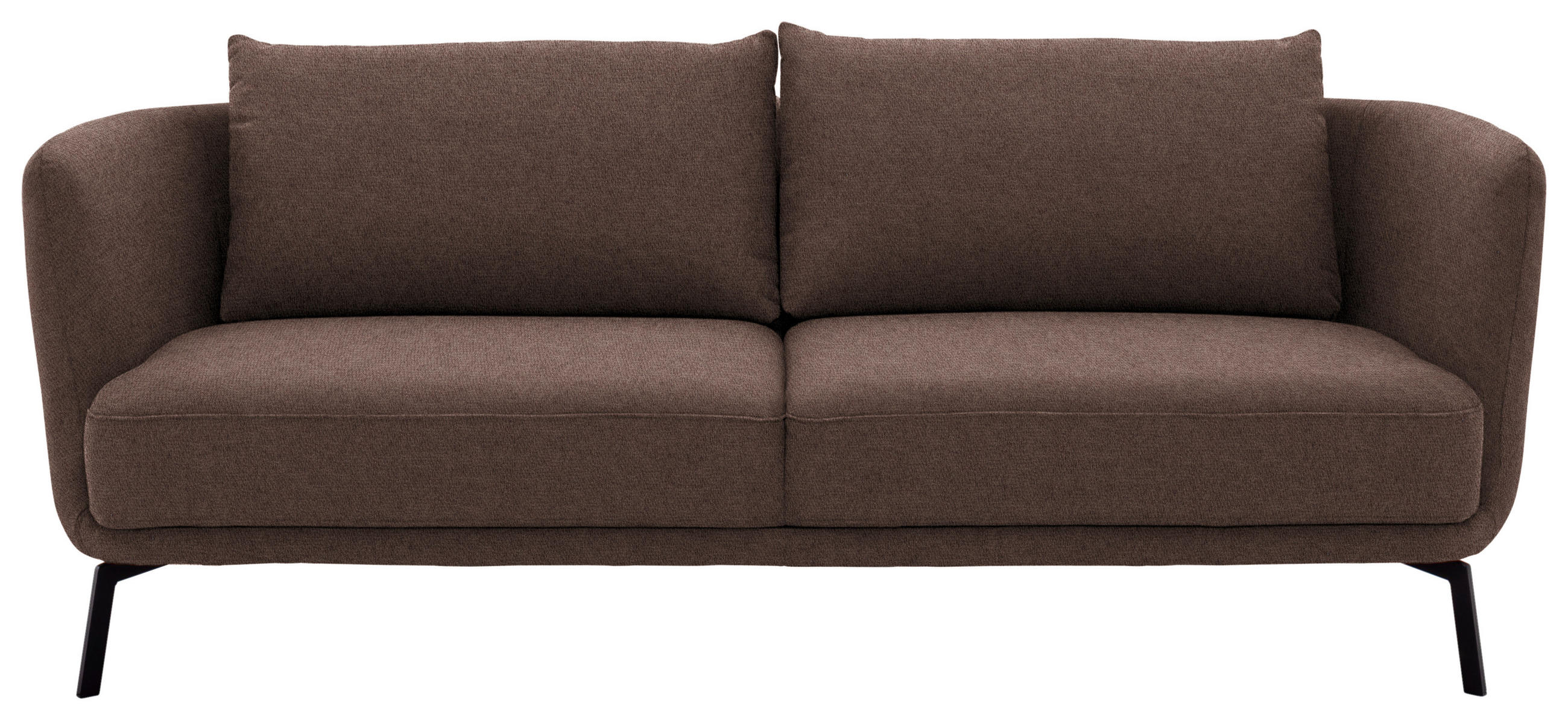 3-SITZER-SOFA  in Flachgewebe Braun  - Schwarz/Braun, Design, Textil/Metall (210/71/91cm) - Schöner Wohnen