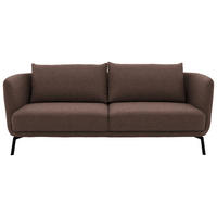 3-SITZER-SOFA  in Flachgewebe Braun  - Schwarz/Braun, Design, Textil/Metall (210/71/91cm) - Schöner Wohnen