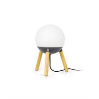 TISCHLEUCHTE 21/21/30 cm  - Dunkelgrau, Natur, Metall (21/21/30cm)