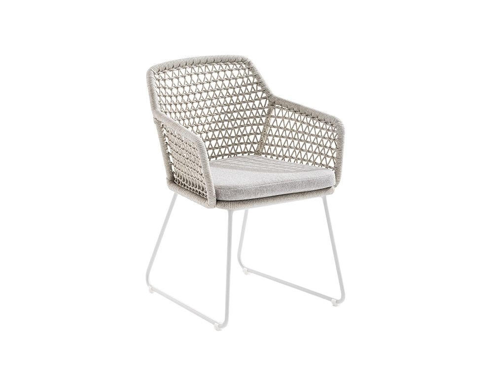 ARMLEHNSTUHL  in Aluminium Textilgeflecht  - Taupe/Beige, Design, Textil/Metall (60/86/63cm)