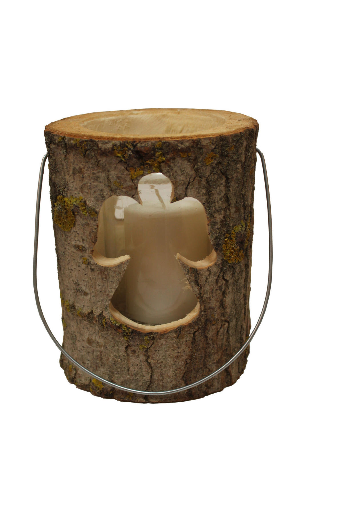 WINDLICHT - Weiß, Natur, Glas/Naturmaterialien (16/18cm) - X-Mas