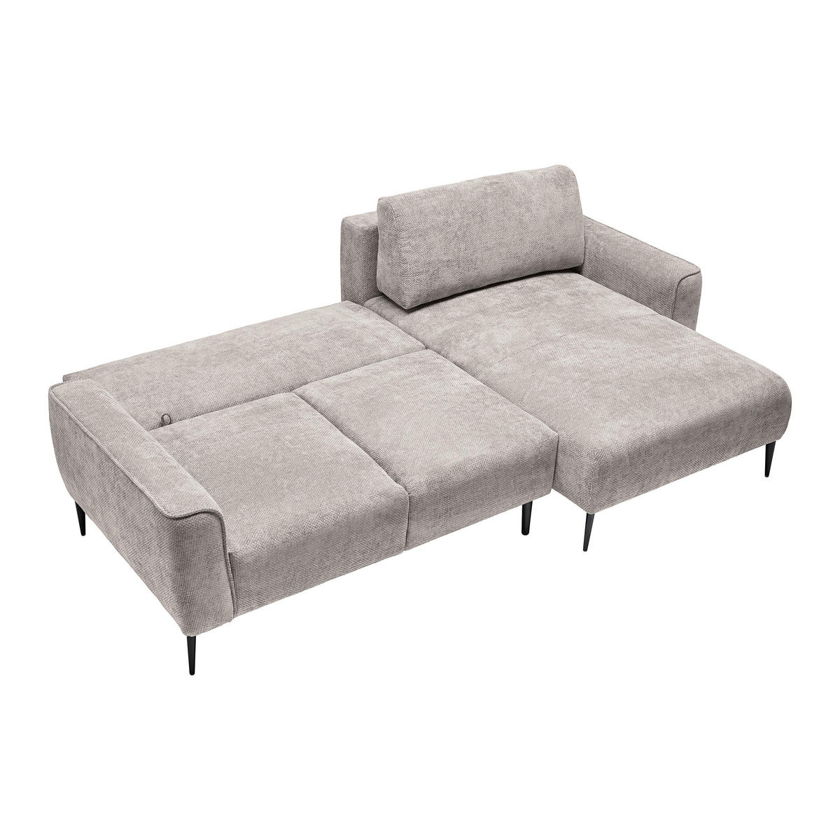 HÖRNSOFFA i vävt tyg taupe  - svart/taupe, Modern, metall/textil (255/164cm) - MID.YOU