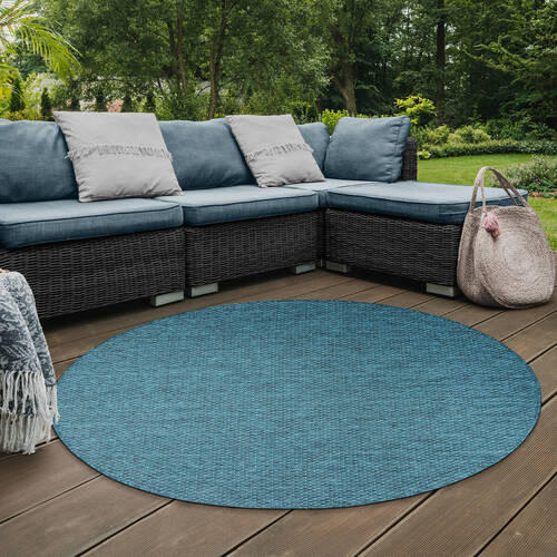 OUTDOORTEPPICH 120/120 cm Melissa Blau  - Blau, KONVENTIONELL, Textil (120/120cm) - Novel