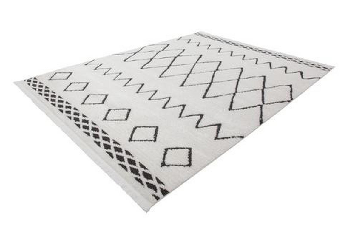 HOCHFLORTEPPICH 200/290 cm Schwarz, Weiß  - Schwarz/Weiß, Design, Textil (200/290cm) - Kayoom