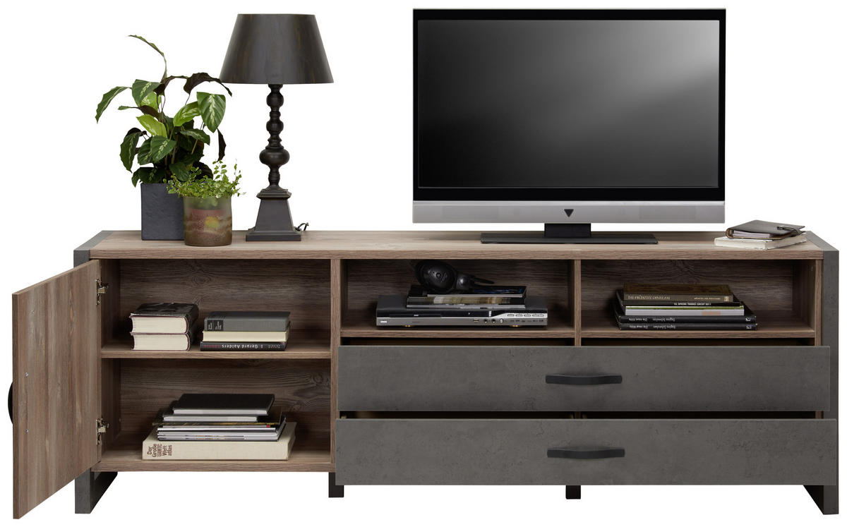 TV-ELEMENT barve bora, temno siva  - barve bora/temno siva, Trend, kovina/umetna masa (189,5/67,8/43,1cm) - Carryhome