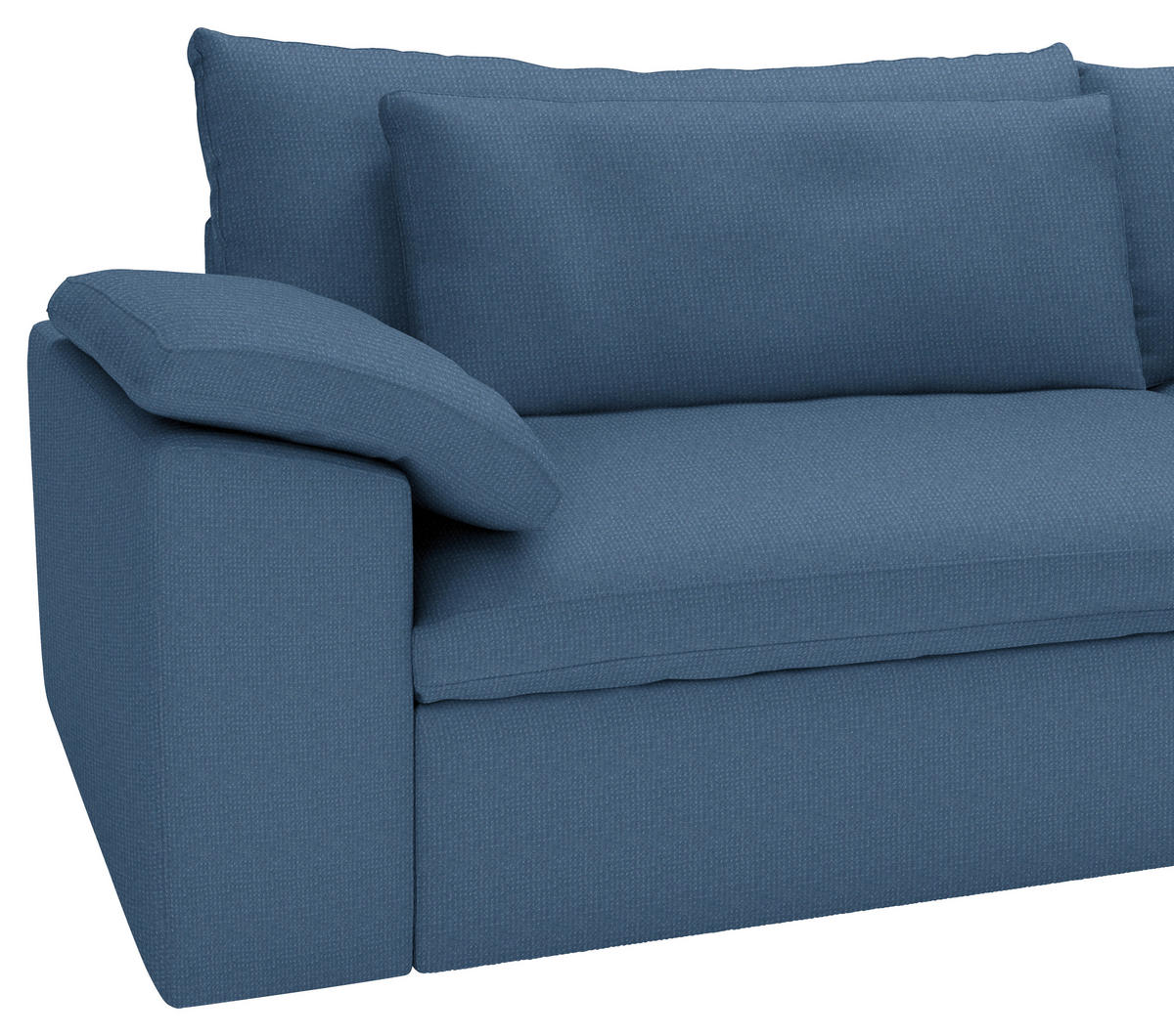 ECKSOFA  Chenille Dunkelblau  - Schwarz/Dunkelblau, Modern, Kunststoff/Textil (306/198cm) - Carryhome