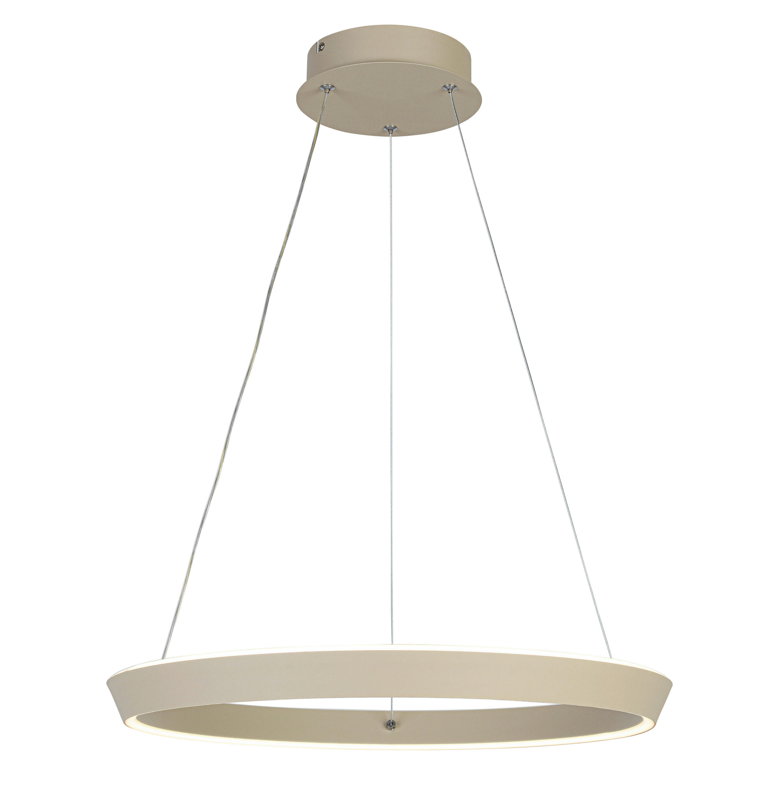 LED LUSTER  50/130 cm      - bela/boja peska, Trendi, metal/plastika (50/130cm) - Novel