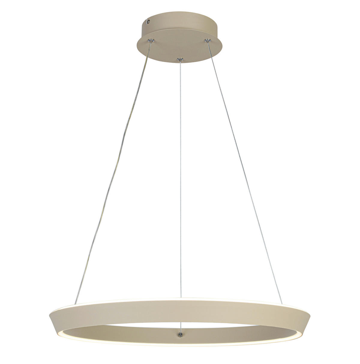 LED LUSTER  50/130 cm      - bela/boja peska, Trendi, metal/plastika (50/130cm) - Novel