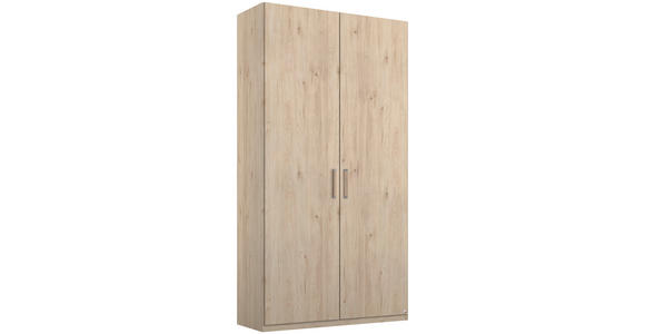 DREHTÜRENSCHRANK  in Eichefarben  - Eichefarben/Alufarben, Basics, Holzwerkstoff/Kunststoff (100/197/61cm) - Venda