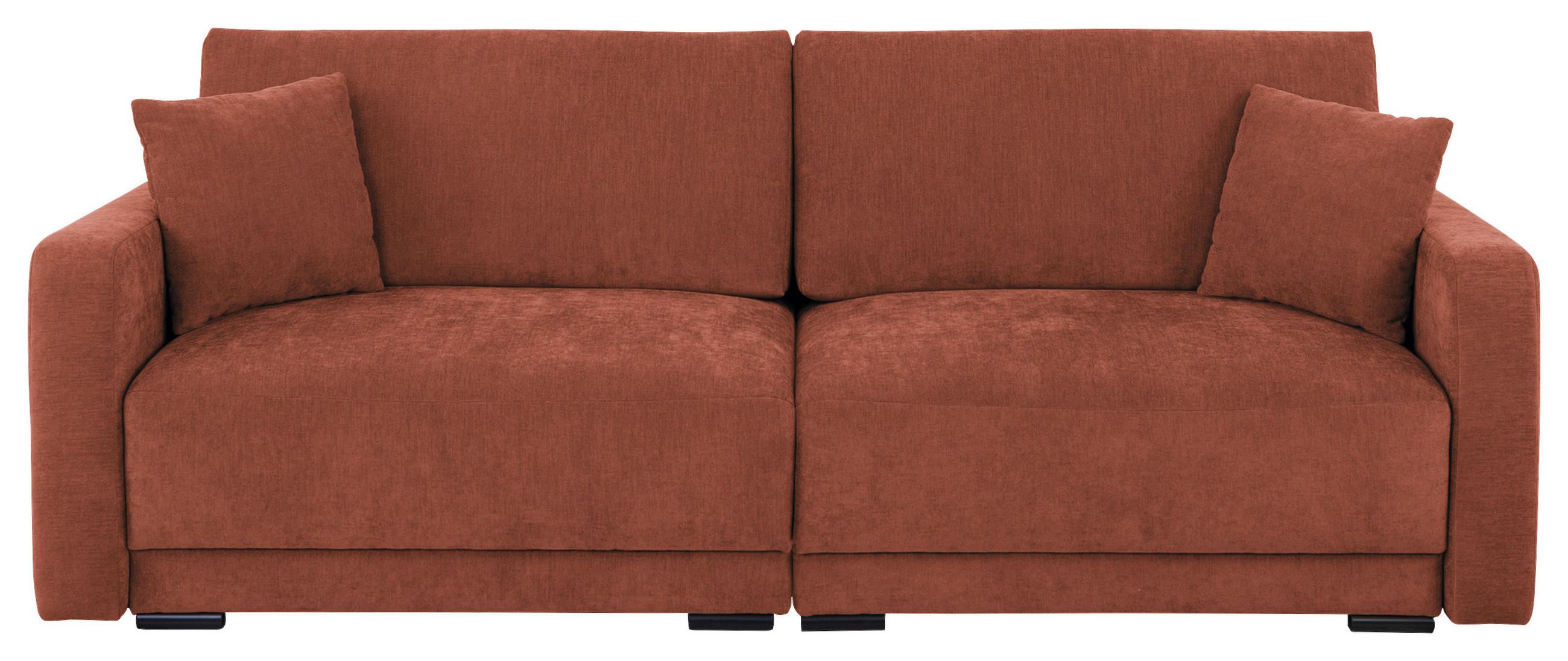 2-SITZER-SOFA Chenille Rostfarben  - Rostfarben/Schwarz, KONVENTIONELL, Kunststoff/Textil (233/90/110cm) - Carryhome