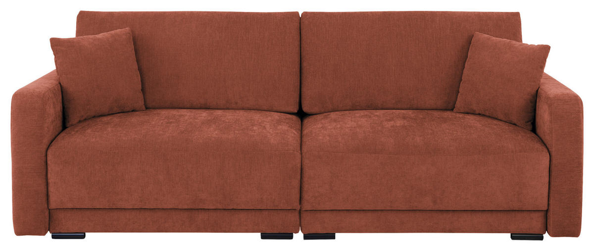 2-SITZER-SOFA in Chenille Rostfarben  - Rostfarben/Schwarz, Konventionell, Kunststoff/Textil (233/90/110cm) - MID.YOU