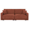 2-SITZER-SOFA in Chenille Rostfarben  - Rostfarben/Schwarz, KONVENTIONELL, Kunststoff/Textil (233/90/110cm) - Carryhome