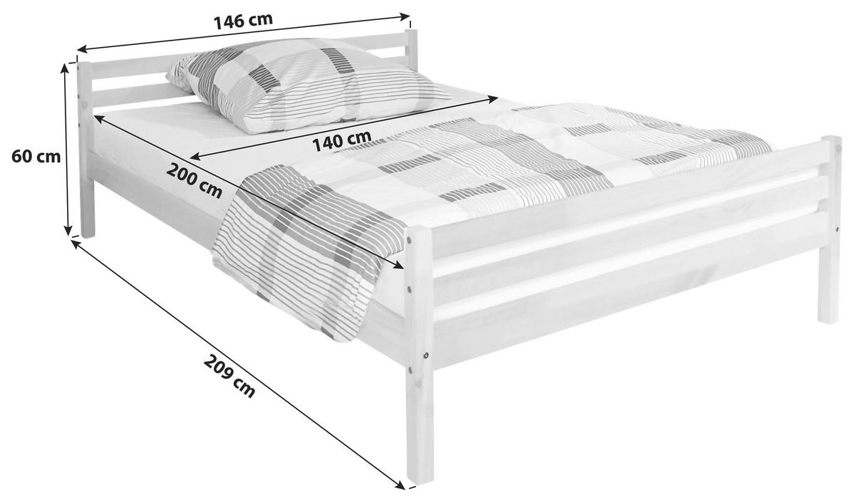 BETT 140/200 cm  in Kieferfarben  - Kieferfarben, KONVENTIONELL, Holz (140/200cm) - MID.YOU