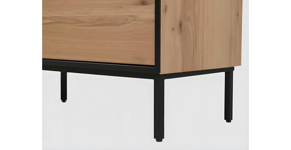 SIDEBOARD  140/90/42 cm 2 Schublade(n)  - Eichefarben/Schwarz, LIFESTYLE, Holzwerkstoff/Metall (140/90/42cm) - Novel