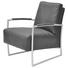SESSEL Echtleder Schwarz - Edelstahlfarben/Schwarz, Design, Leder/Metall (62/77/83cm) - MUSTERRING