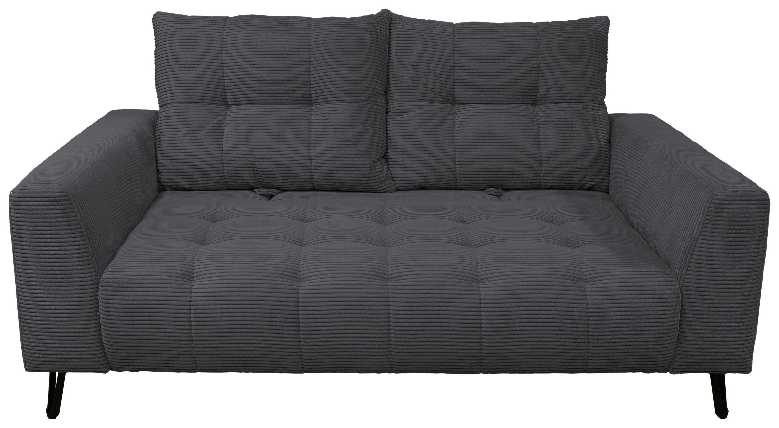 BIGSOFA Cord Anthrazit  - Anthrazit/Schwarz, KONVENTIONELL, Textil/Metall (246/100/116cm) - Carryhome