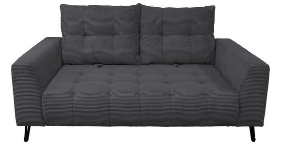 BIGSOFA  in Cord Anthrazit  - Anthrazit/Schwarz, KONVENTIONELL, Textil/Metall (246/100/116cm) - Carryhome