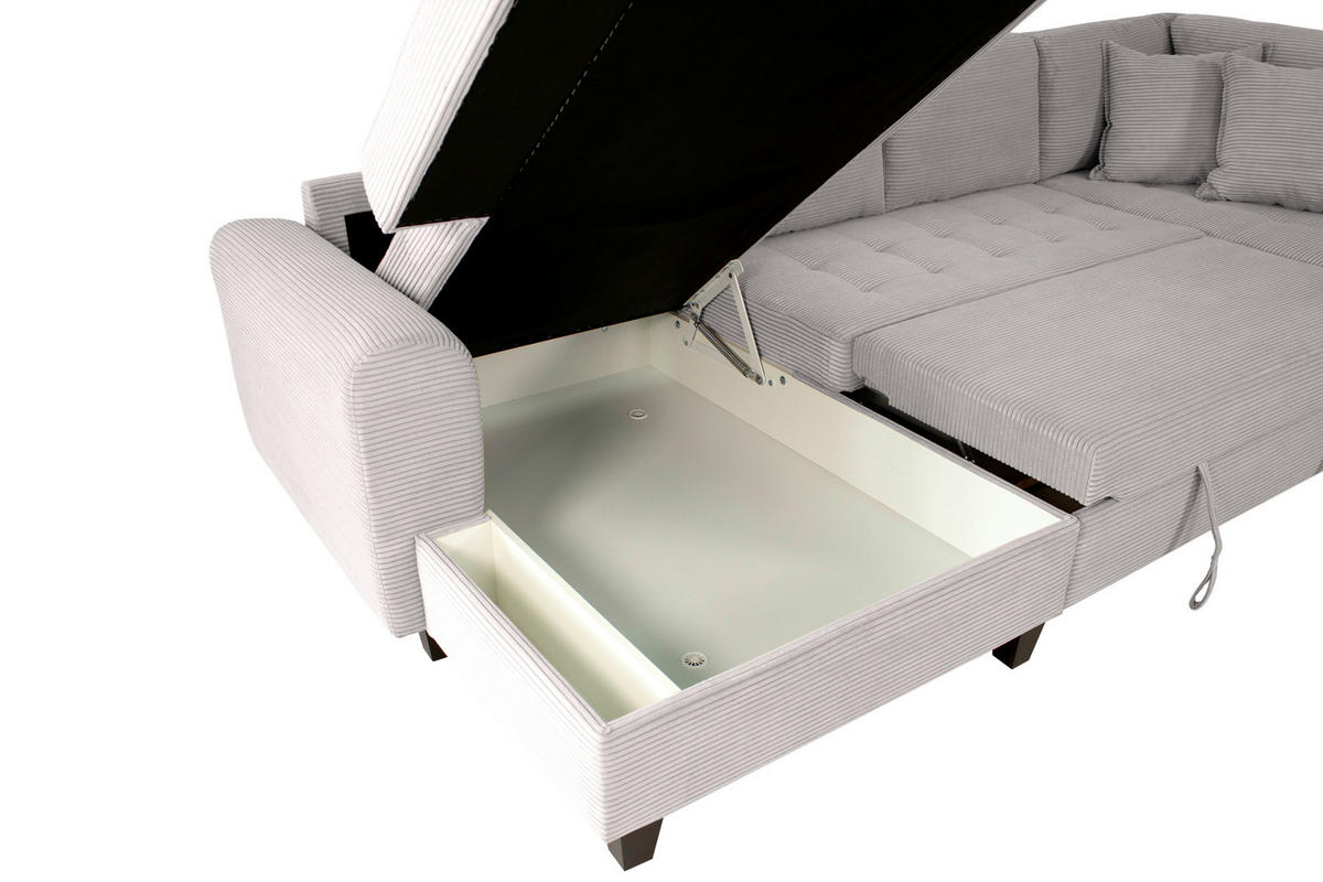 WOHNLANDSCHAFT MORITZ Beigebraun Cord  - Beigebraun, Trend, Textil (155/324/178cm) - P & B