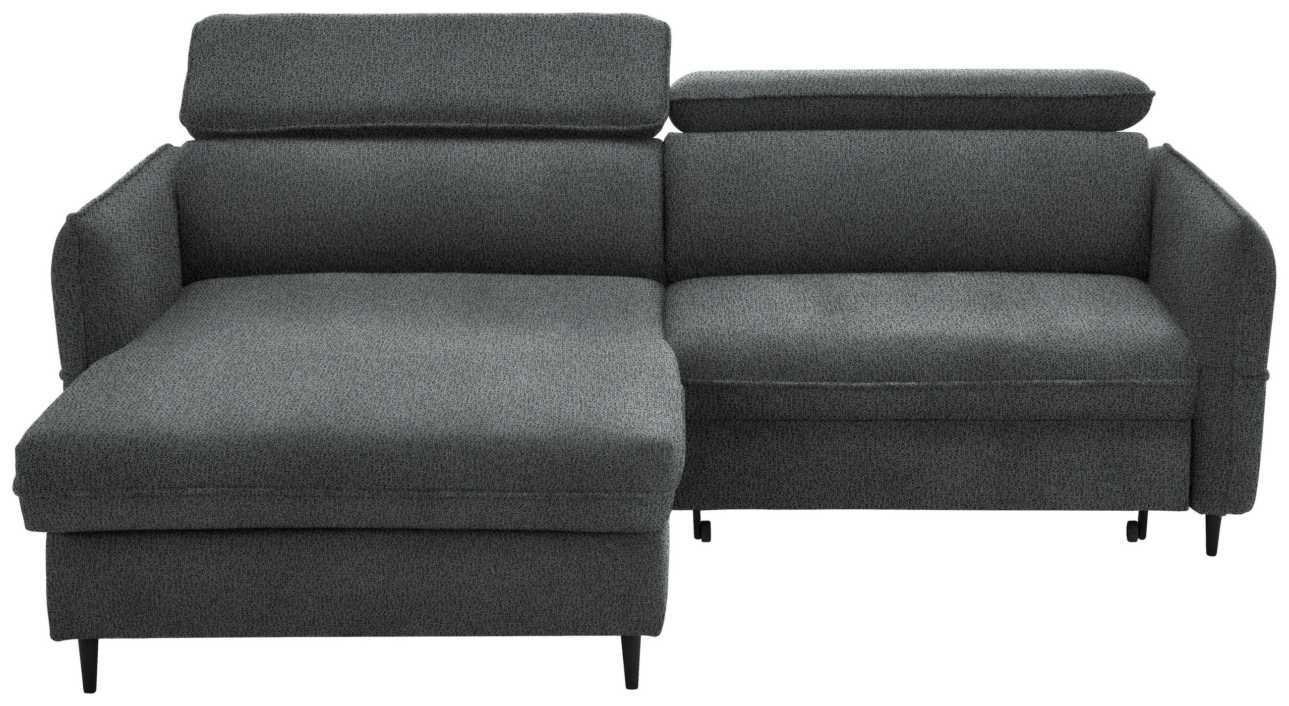 ECKSOFA in Flachgewebe Dunkelgrau  - Dunkelgrau/Schwarz, Design, Holz/Textil (185/232cm) - Stylife
