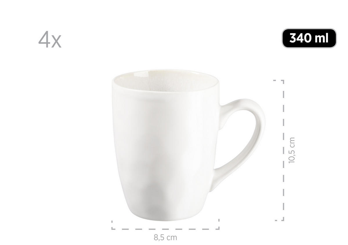 KOMBISERVICE Weiß 16-teilig Frozen  - Weiß, Basics, Keramik (34,7/32/35cm) - Mäser