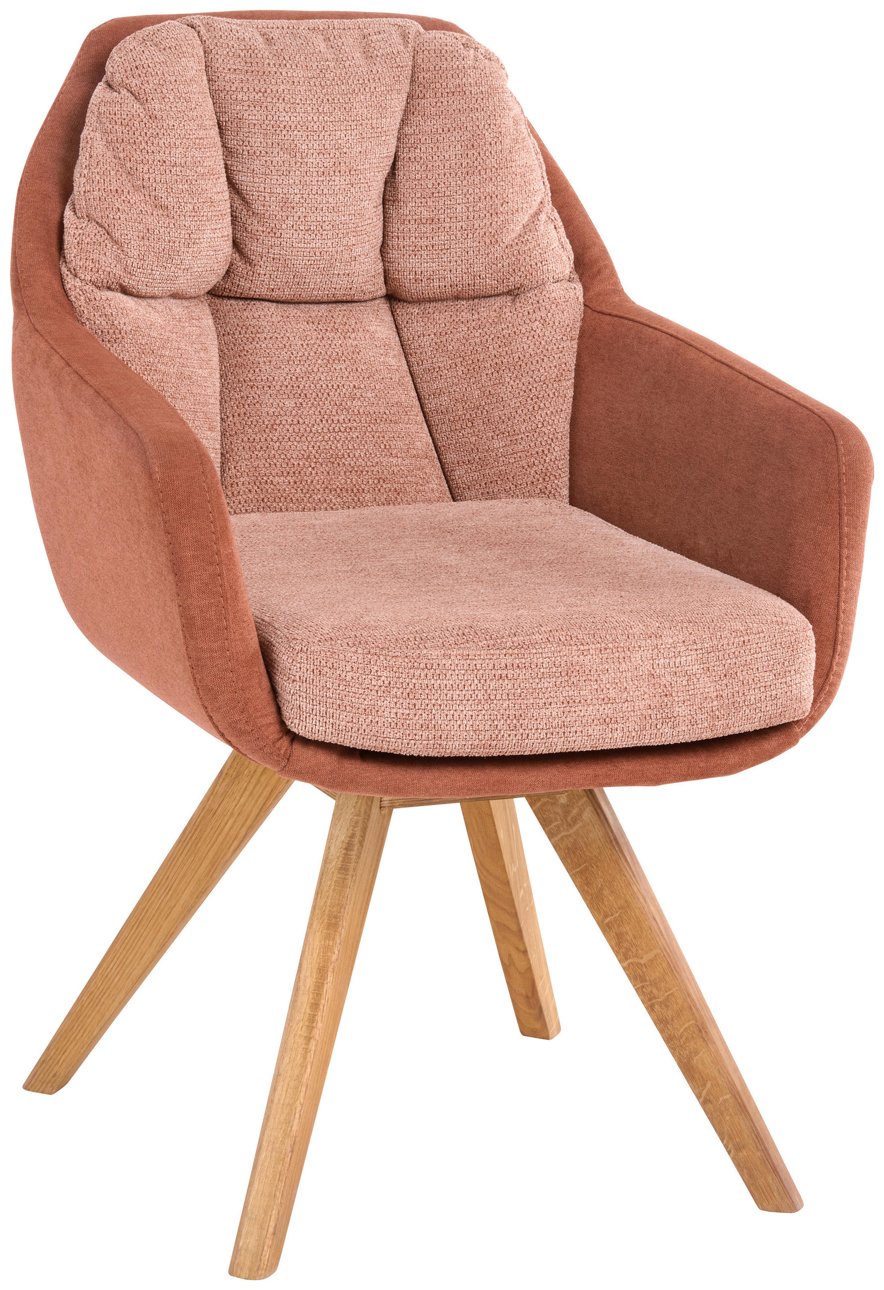 ARMLEHNSTUHL  in Flachgewebe  - Wildeiche/Orange, Design, Holz/Textil (65/85/68cm) - Linea Natura