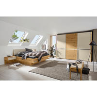 SCHLAFZIMMER Eichefarben, Champagner  - Champagner/Eichefarben, Design, Glas/Holz (180/200cm) - Musterring