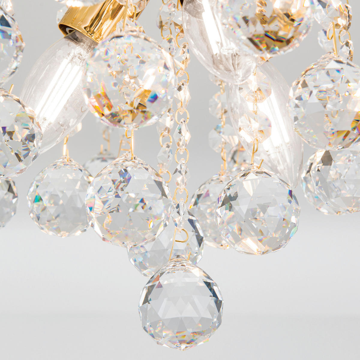 KRISTALL-DECKENLEUCHTE Kristall Klassisch 42,0/38,0 cm   - Goldfarben, LIFESTYLE, Glas/Metall (42,0/38,0cm)