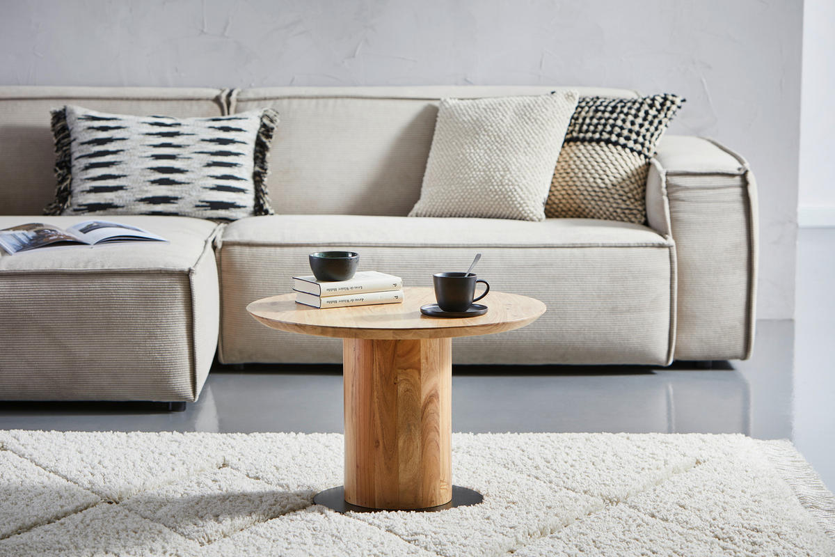 KONFERENČNÍ STOLEK, černá, barvy akácie, dřevo, kov, 60/40/60 cm - černá/barvy akácie, Design, kov/dřevo (60/40/60cm) - Livetastic
