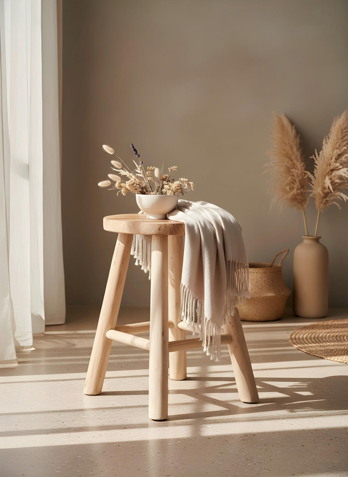 HOCKER in Holz Teakfarben  - Teakfarben, Trend, Holz (30/45/30cm) - Landscape