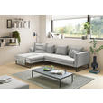 ECKSOFA in Cord Grau  - Schwarz/Grau, KONVENTIONELL, Textil/Metall (178/284cm) - Hom`in