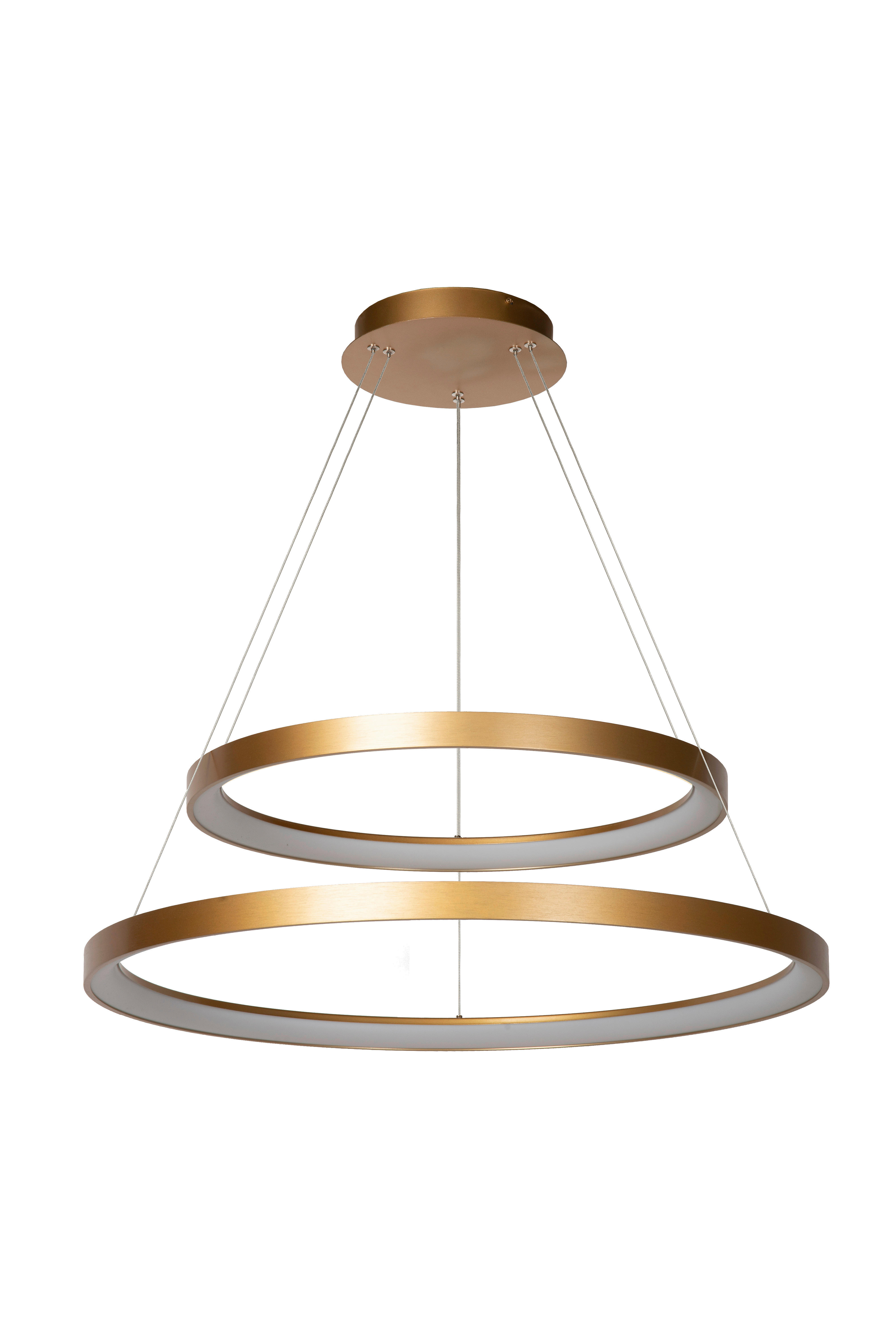 LED-PENDELLEUCHTE 78/78/200 cm  - Messingfarben, Design, Kunststoff (78/78/200cm) - Lucide