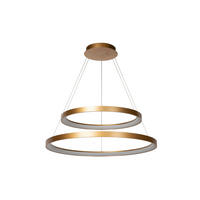 LED-PENDELLEUCHTE Vidal 78/78/200 cm   - Messingfarben, Design, Kunststoff (78/78/200cm) - Lucide