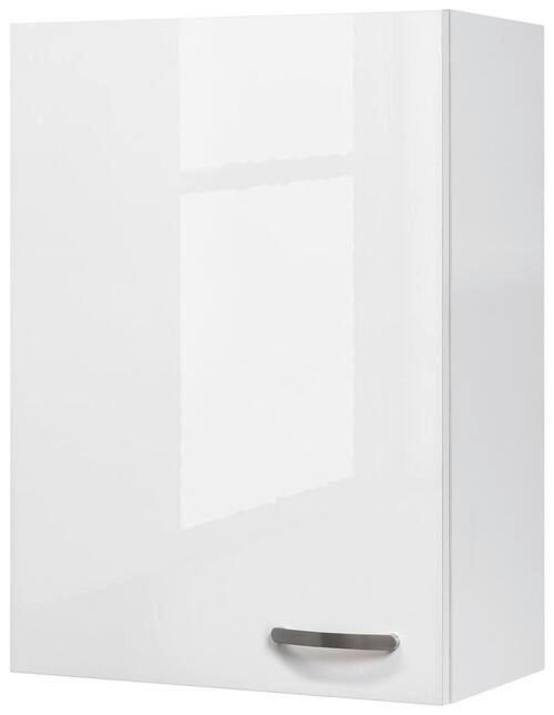 KÜCHENOBERSCHRANK 60/89/32 cm  in Weiß, Weiß Hochglanz  - Edelstahlfarben/Weiß Hochglanz, MODERN, Holzwerkstoff/Metall (60/89/32cm) - FlexWell