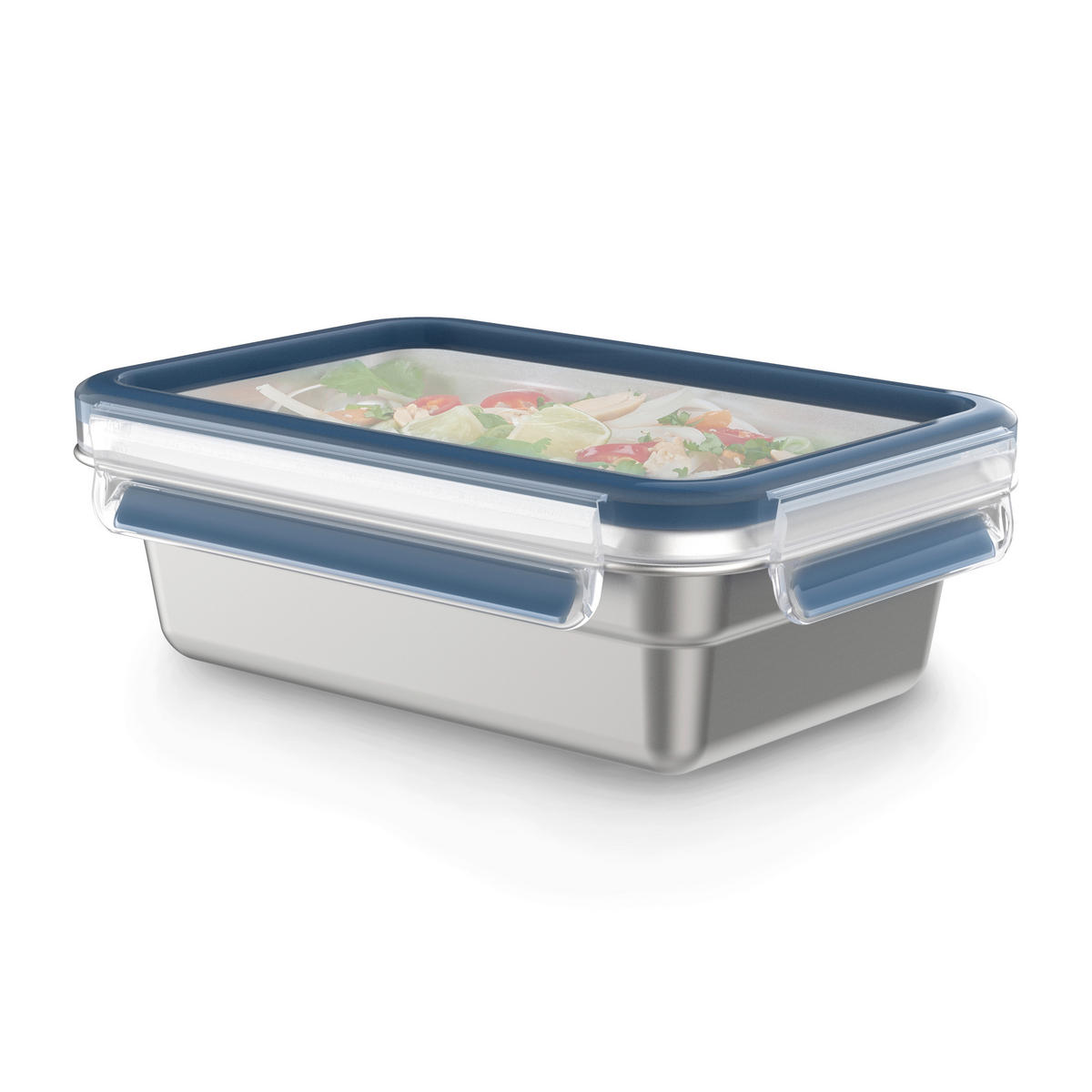 FRISCHHALTEDOSE CLIK & CLOSE STAINLESS STEEL 0,8 L  - Edelstahlfarben/Transparent, Basics, Kunststoff/Metall (20,0/13,8/6,5cm) - Emsa