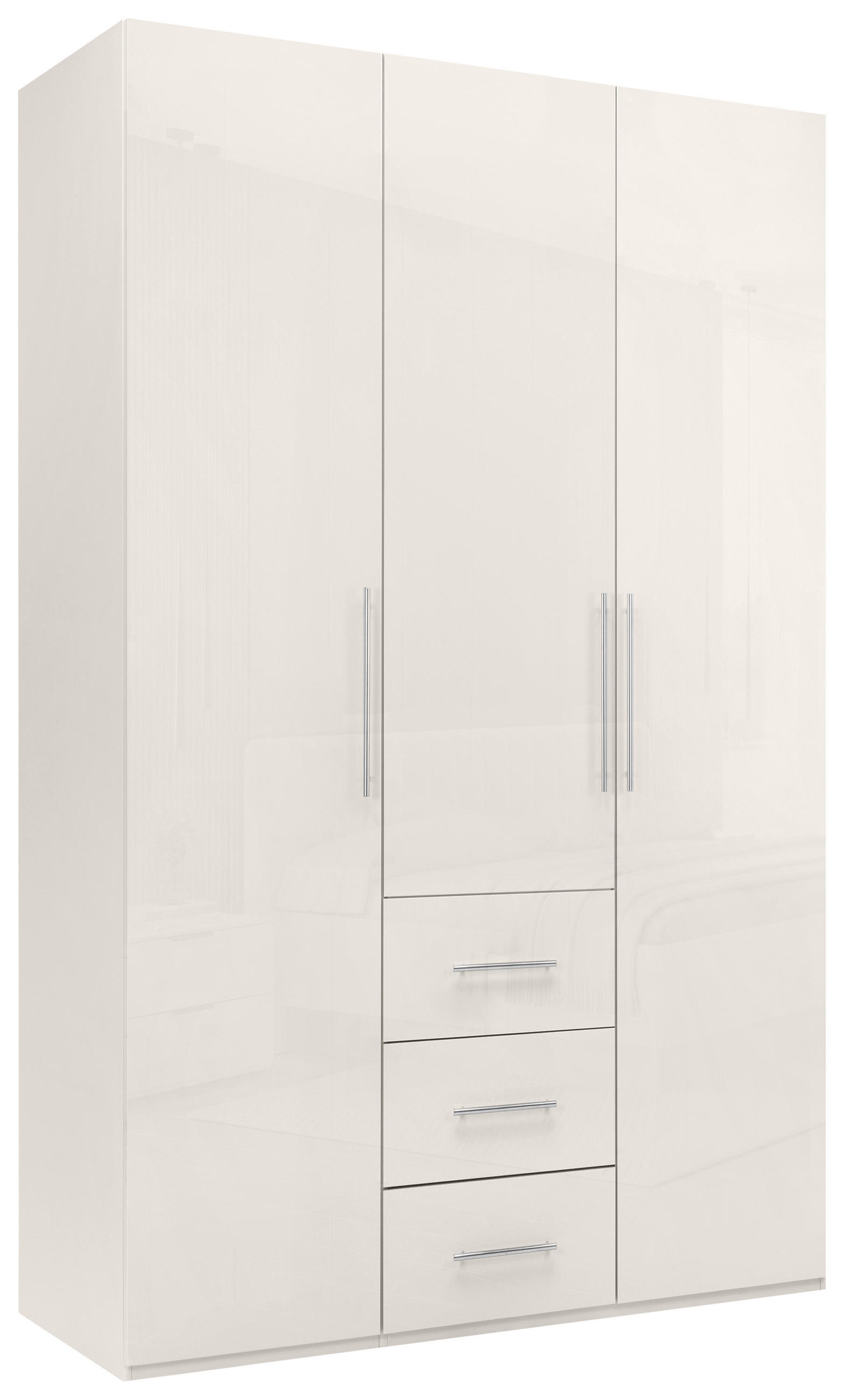KLEIDERSCHRANK 147/219/59 cm,  in Kaschmir, 3-türig  - Kaschmir/Alufarben, KONVENTIONELL, Holzwerkstoff/Metall (147/219/59cm) - Carryhome