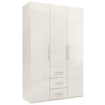 KLEIDERSCHRANK 147/219/59 cm,  in Kaschmir, 3-türig  - Kaschmir/Alufarben, KONVENTIONELL, Holzwerkstoff/Metall (147/219/59cm) - Carryhome