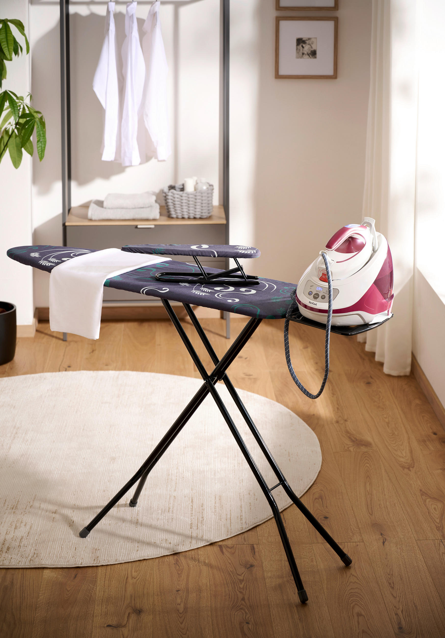 ŽEHLICÍ PRKNO - černá/světle modrá, Basics, textil (38,5/6/145,80cm) - Homeware