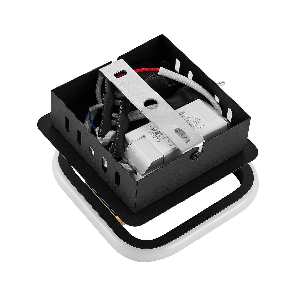 LED-STRAHLER Miriam 14/13,5/9,5 cm   - Eschefarben/Schwarz, Design, Holz/Kunststoff (14/13,5/9,5cm) - Novel