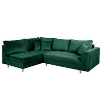 ECKSOFA Ariella in Samt Grün  161/231 cm  - Naturfarben/Grün, Design, Holz/Textil (161/231cm) - Livetastic