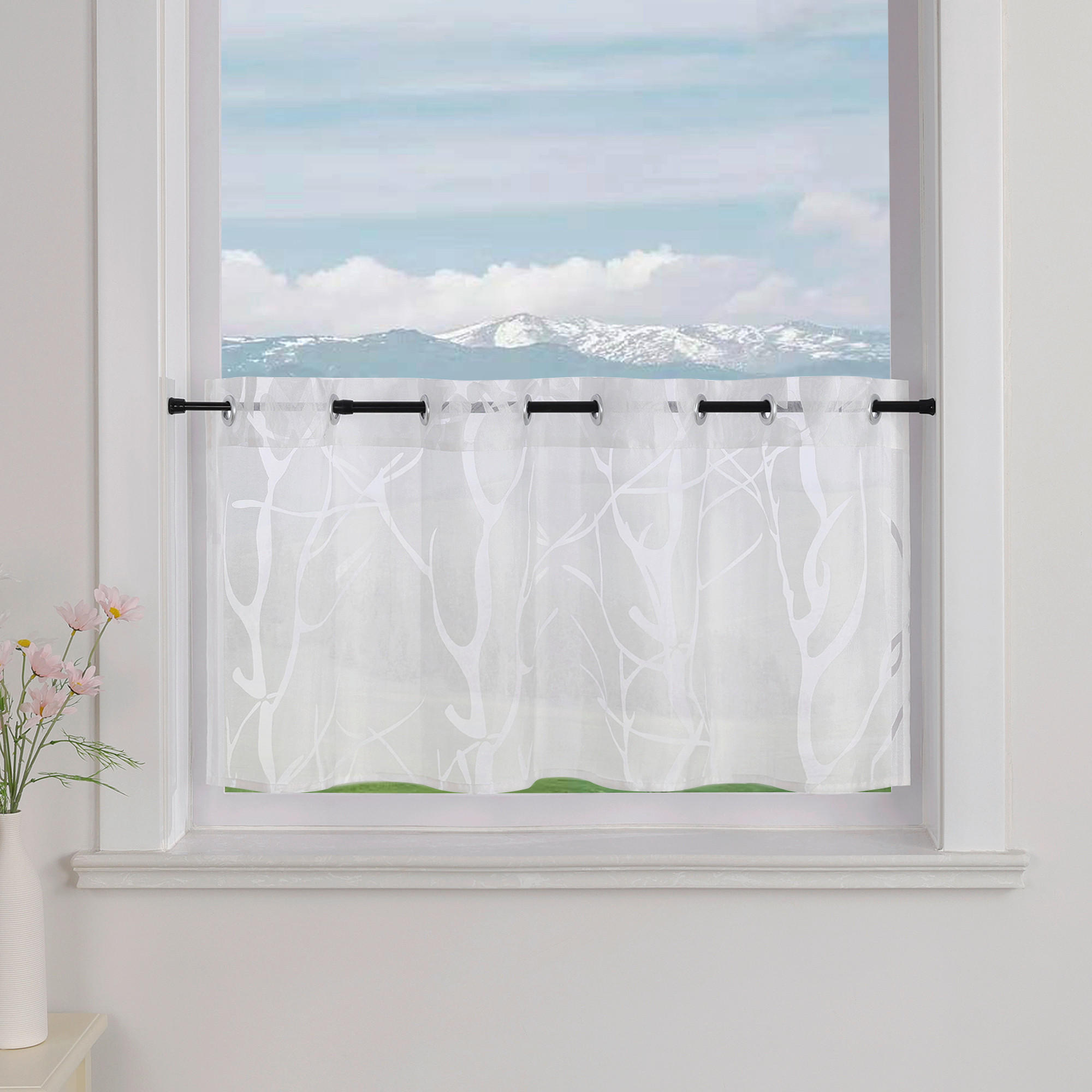 KURZGARDINE   90/45 cm   - Weiß, Basics, Textil (90/45cm) - Joyswahl