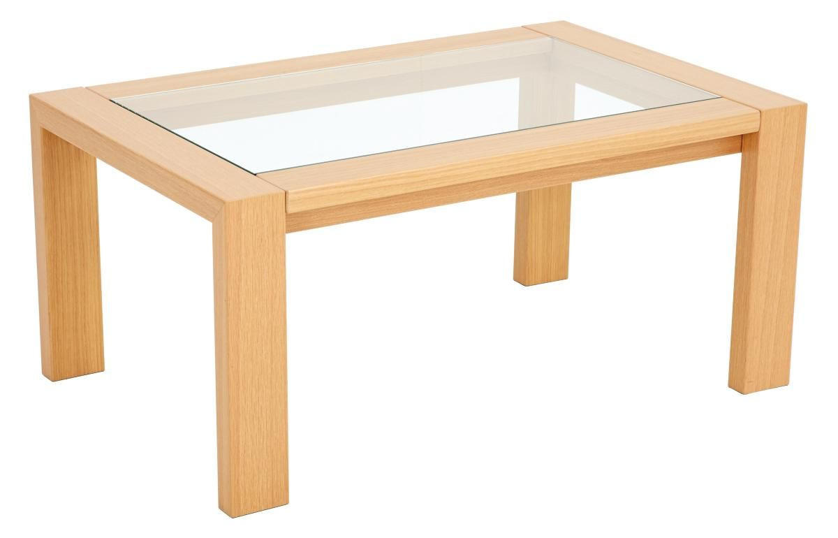 COUCHTISCH in Holz, Glas 98/62,8/45 cm  - Eichefarben, KONVENTIONELL, Glas/Holz (98/62,8/45cm) - Invivus