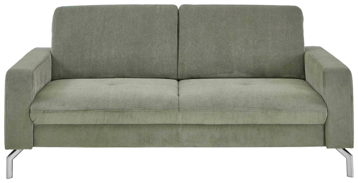 3-SITZER-SOFA Feincord Dunkelgrün  - Chromfarben/Dunkelgrün, Design, Textil/Metall (194/87/105cm) - Beldomo Style