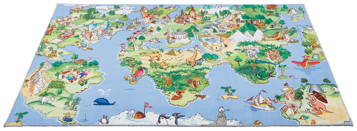 KINDERTEPPICH 120/160 cm Worldmap  - Multicolor, KONVENTIONELL, Textil (120/160cm) - Ben'n'jen